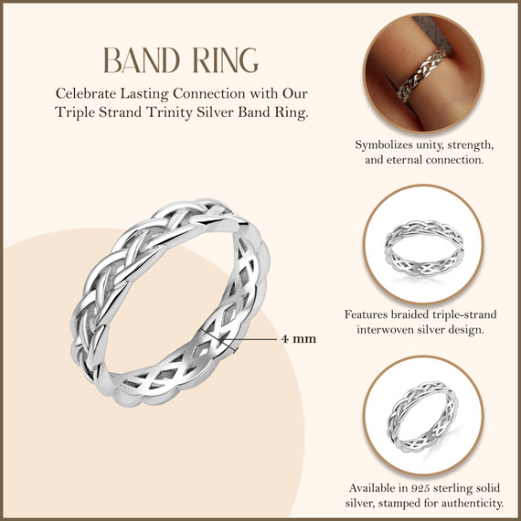 Silver Triple Strand Trinity Band 