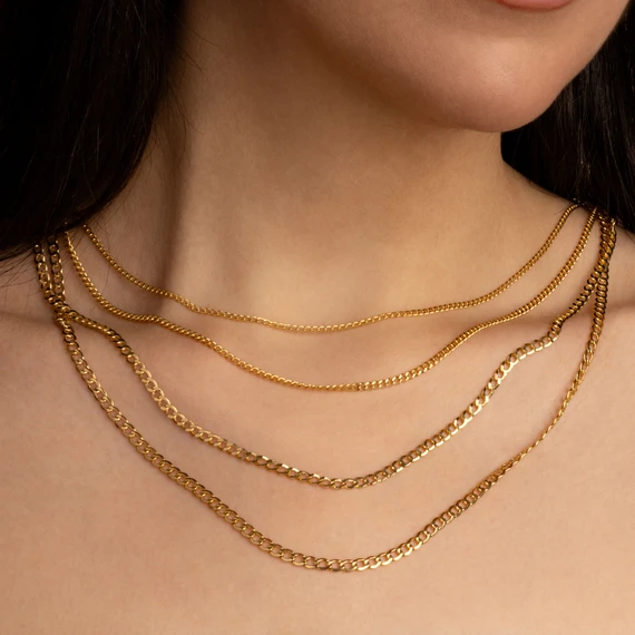 14k Yellow Gold Hollow Cuban Link Chain 