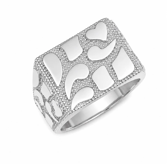 Sterling Silver 15mm Mens Nugget Ring
