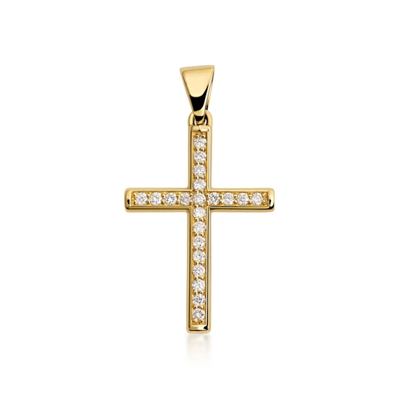 Gold Lab Grown Diamond Classic Cross Pendant Necklace