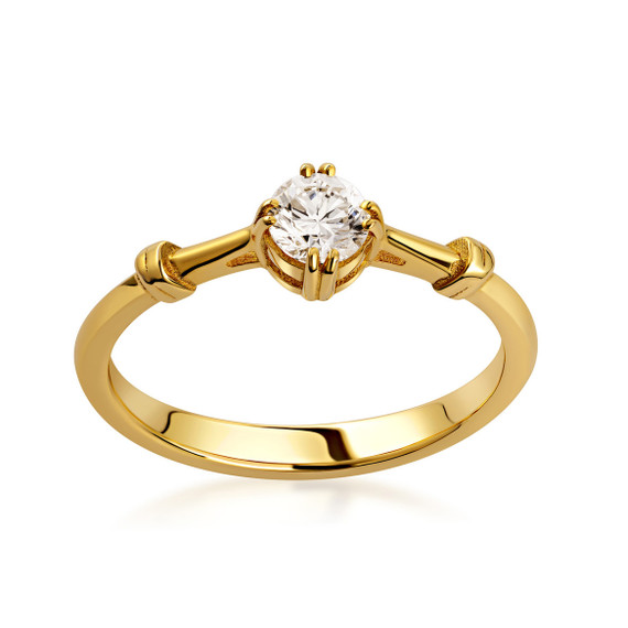 10K/14K Solid Gold Modern Bezel Lab Grown Diamond Ring
