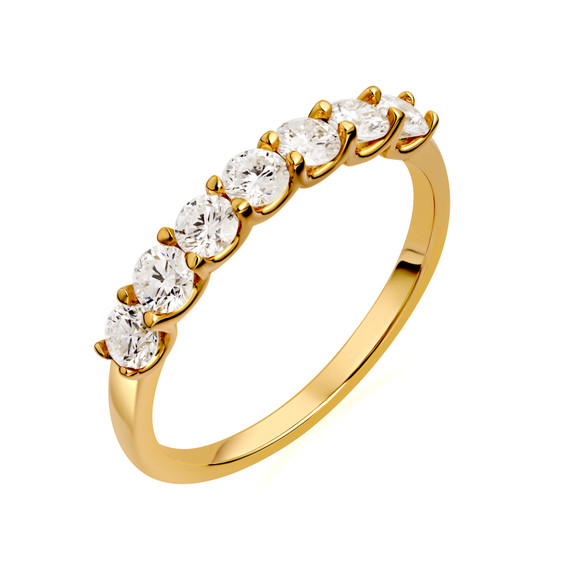 10k/14k Gold U-Prong Lab Grown Diamond Half Eternity Band