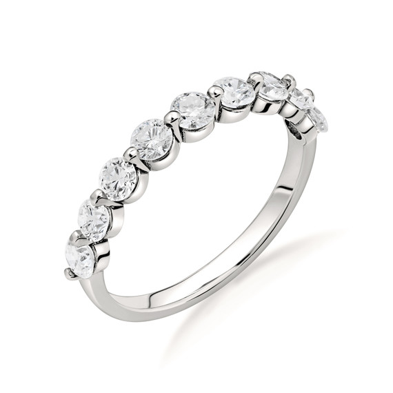 10k/14k Gold Traditional Prong Setting Lab Grown Diamond Half Eternity Band
