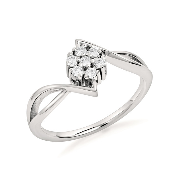 Lab Grown Diamond Cluter Bypass Ring (Available in 10k/14k)