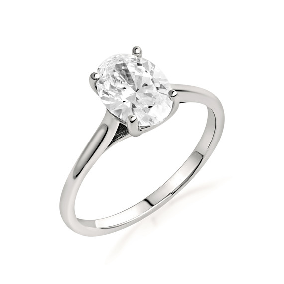 Gold Classic Oval Cut Lab Grown Diamond Engagement Ring (Available in 10k/14k)