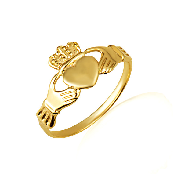 Gold Symbolic Claddagh Baby Ring