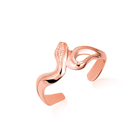 Rose Gold Woman's Symbolic Snake Toe Ring