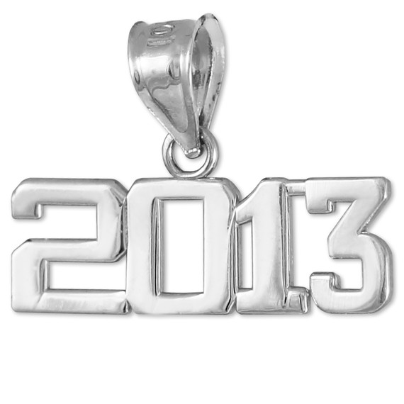 Sterling Silver 2013 Class Graduation Charm Pendant