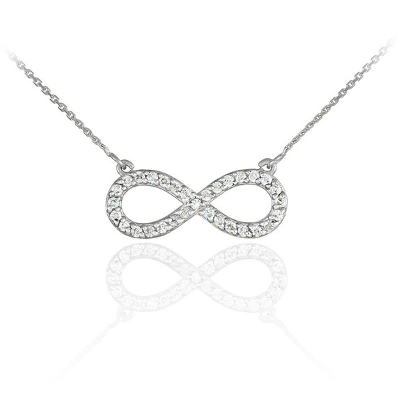 14K Gold Diamond Infinity Pendant Necklace(Available In Yellow/Rose/White Gold)