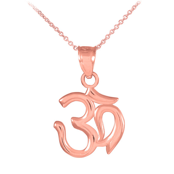 Rose Gold Om/Ohm Pendant Necklace