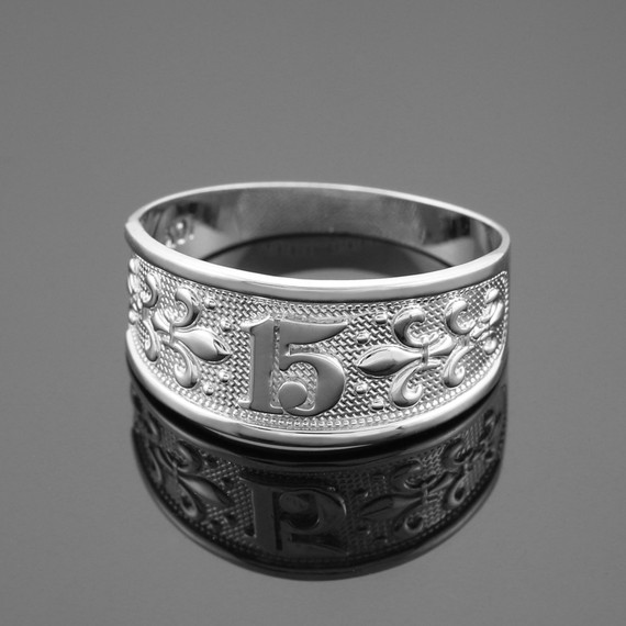 Sterling Silver "15 Anos" Quinceanera Ring