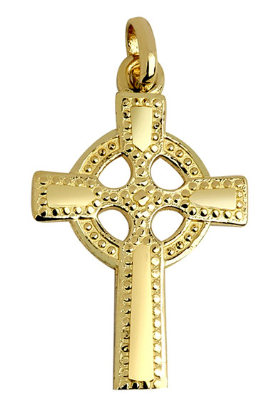 Gold Celtic Polished Cross