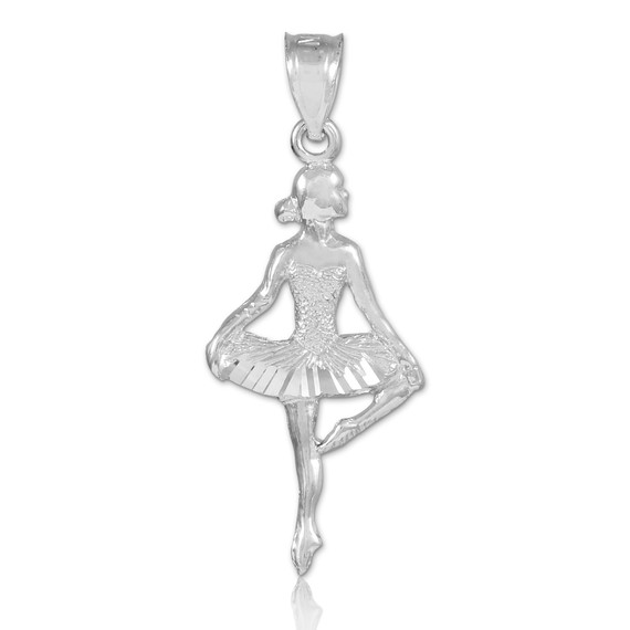 925 Sterling Silver Ballet Dance Charm Pendant Necklace