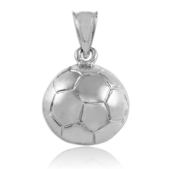 .925 Sterling Silver Soccer Ball Fútbol Sports Pendant