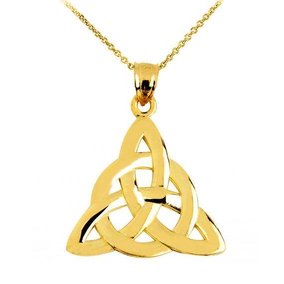 Yellow Gold Trinity Knot Pendant Necklace