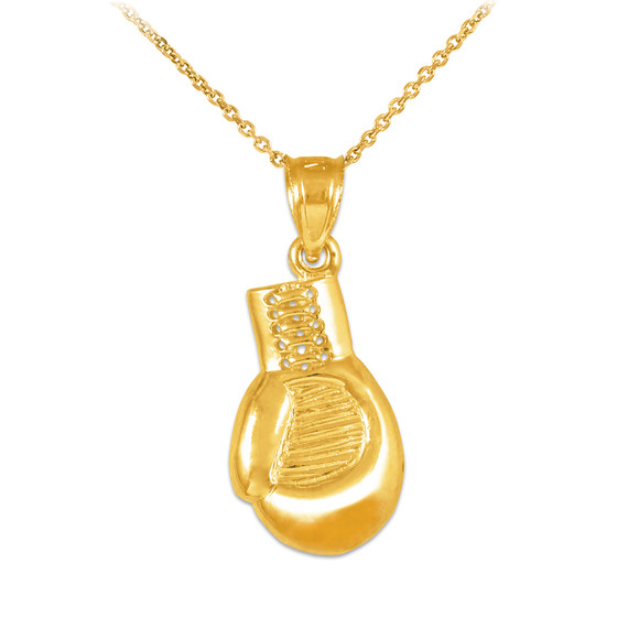 Gold Boxing Glove Charm Sports Pendant Necklace