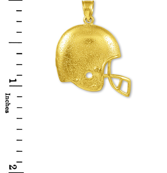 Football Helmet Gold Sports Pendant