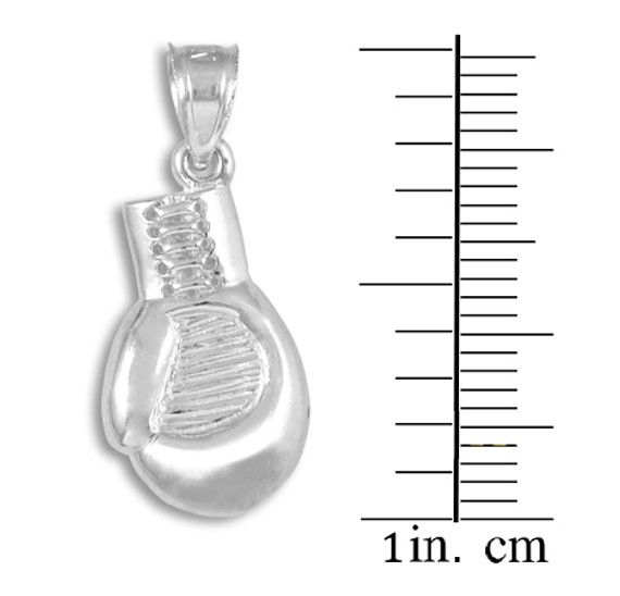 Silver Boxing Glove Charm Sports Pendant Necklace