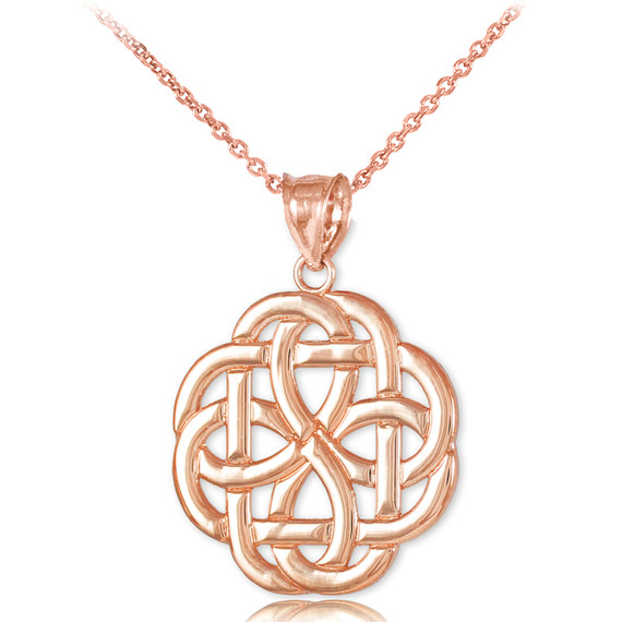 Rose Gold Triquetra Celtic Trinity Pendant Necklace