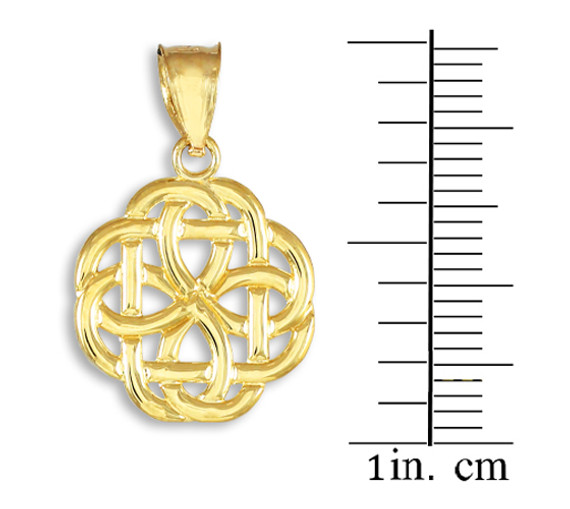Gold Trinity Knot Charm Pendant Necklace