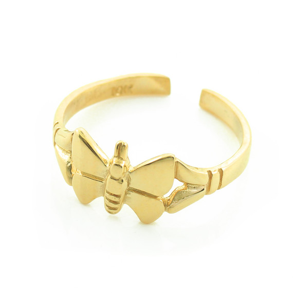 Gold Butterfly Toe Ring