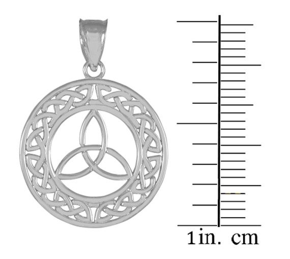 Round Silver Trinity Pendant Necklace