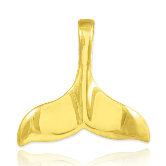 Gold Dolphin Whale Tail Pendant Necklace