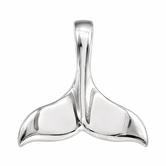 Gold Dolphin Whale Tail Pendant Necklace(Available in Yellow/White Gold)