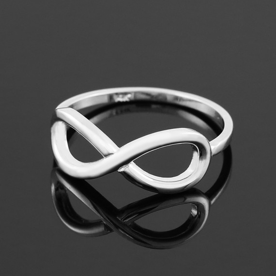 Polished White Gold Classic Infinity Ring