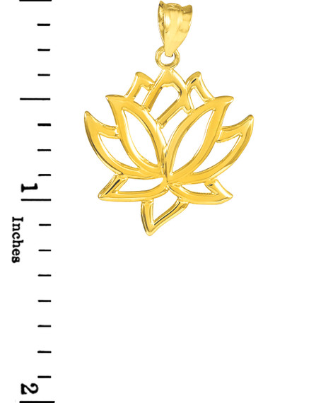 Gold  Lotus Flower Pendant Necklace