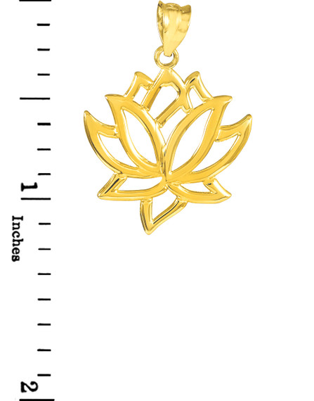 Gold  Lotus Flower Pendant Necklace(Available in Yellow/Rose/White Gold)