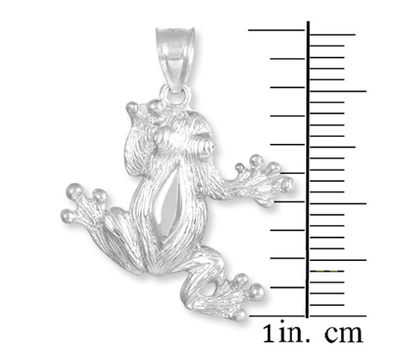 White Gold Frog Necklace Pendant