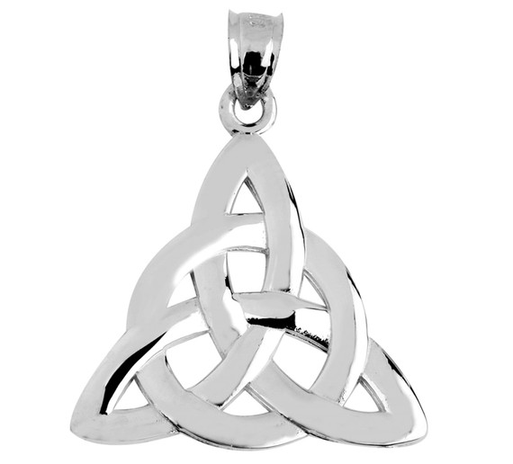 White Gold Trinity Knot Pendant Necklace