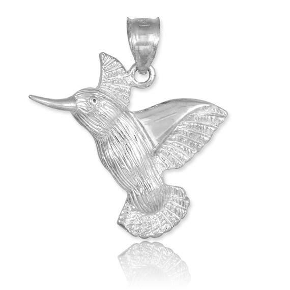 White Gold Hummingbird Pendant