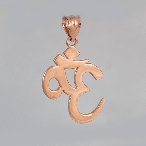 Solid Rose Gold Om/Ohm Pendant