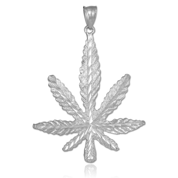 Silver Marijuana Leaf Cannabis Pendant