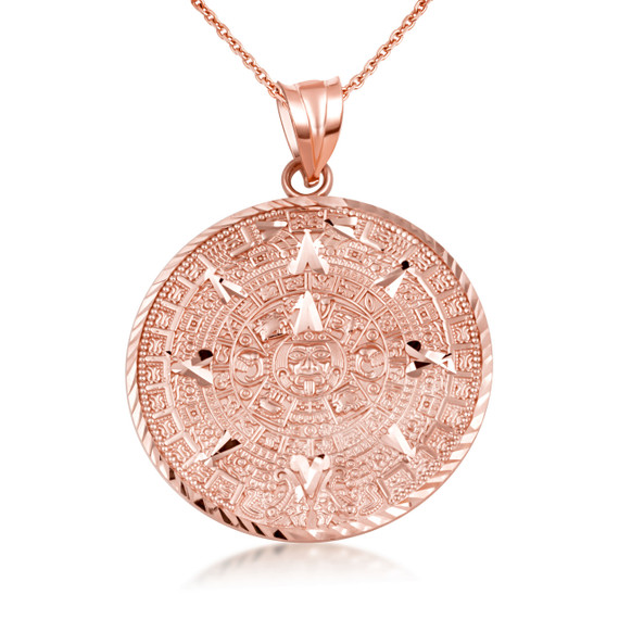 Gold Aztec Calendar Pendant Medallion Necklace | Factory
