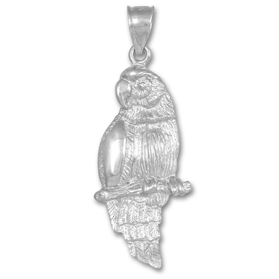 925 Sterling Silver Parrot Pendant