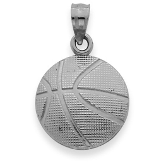 Sterling Silver Basketball  Pendant