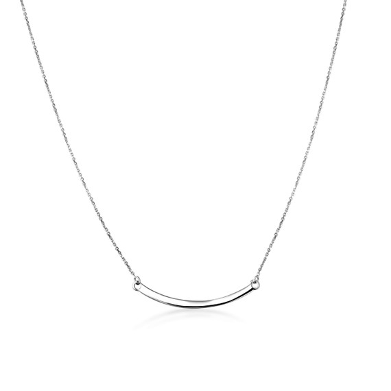 925 Solid Sterling Silver Straight Bar Necklace
