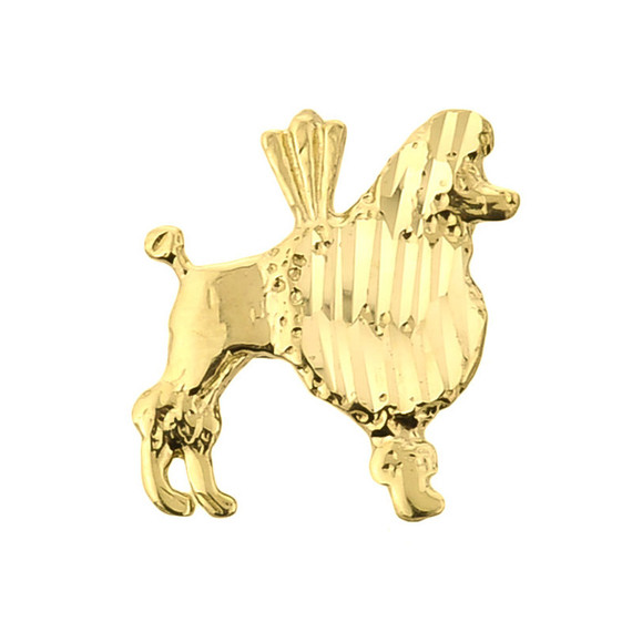 Gold Diamond Cut Poodle Charm Pendant (Available in Yellow/Rose/White Gold)