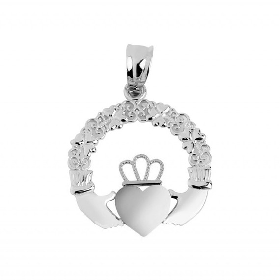 Silver Celtic Claddagh Pendant