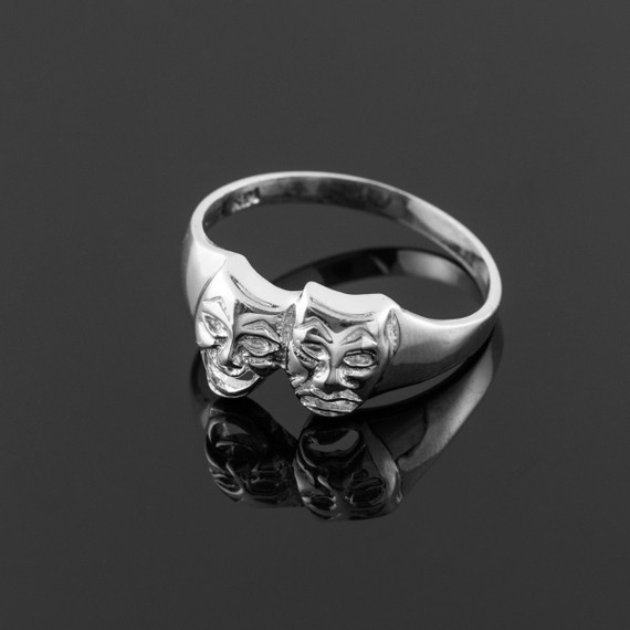 Sterling Silver Drama Mask Ring