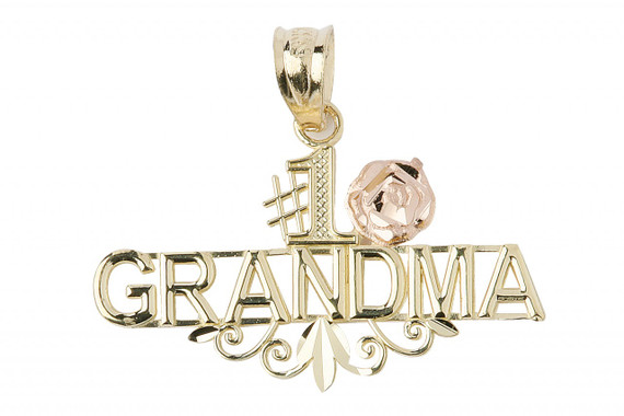 Two-Tone #1 Grandma Flower Grandmother's Pendant