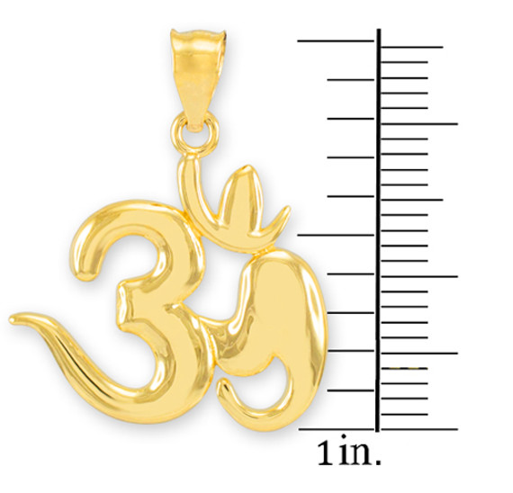 Gold Om Symbol Pendant Necklace(Available In Yellow/Rose/White Gold)