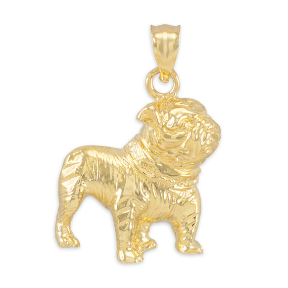 Gold Bulldog Charm Pendant