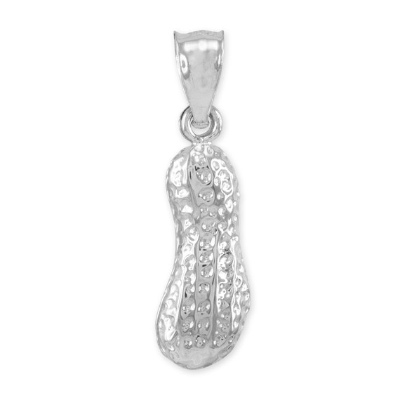 Solid Gold Peanut Charm Pendant Necklace(Available in Yellow/Rose/White Gold)