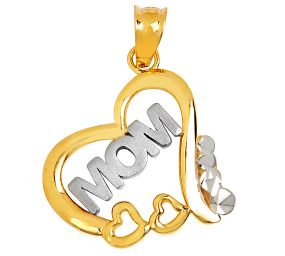 Two-tone Gold Mom Pendant