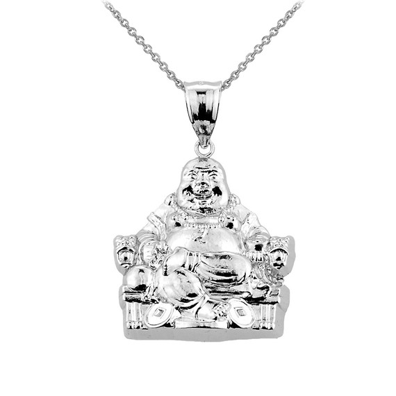 Sterling Silver Buddha Pendant Necklace