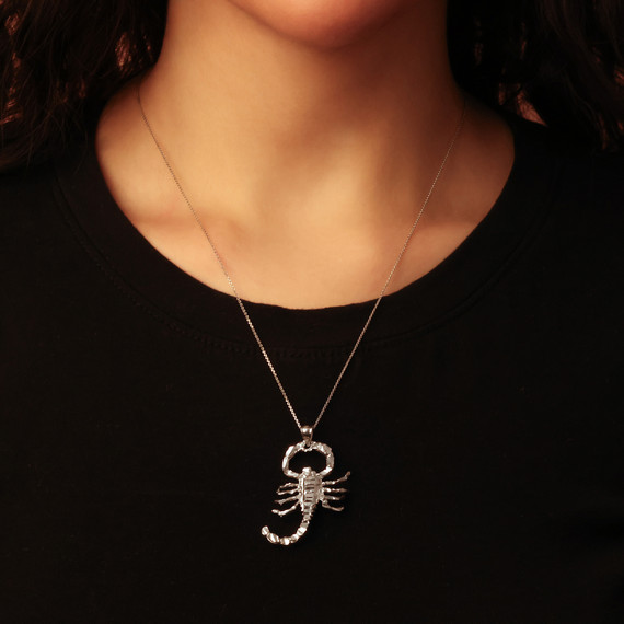 925 Sterling Silver Scorpion Pendant Necklace